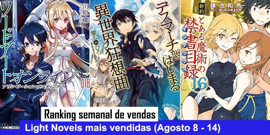 Ranking Semanal: Light Novels mais vendidas (Out 08 - 14