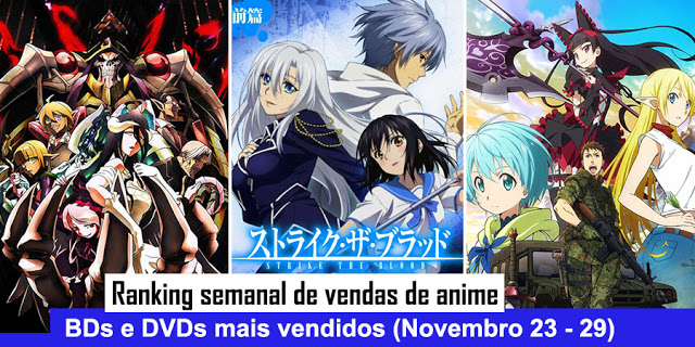 Ranking semanal de vendas de BD/DVD de animes (Outubro 26 - Novembro 1) -  IntoxiAnime