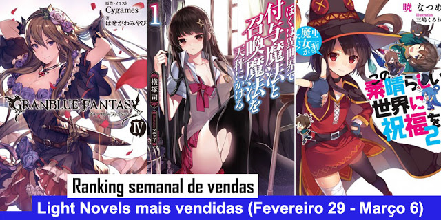 Light Novels mais vendidas (Fevereiro 28 - Março 06) - IntoxiAnime