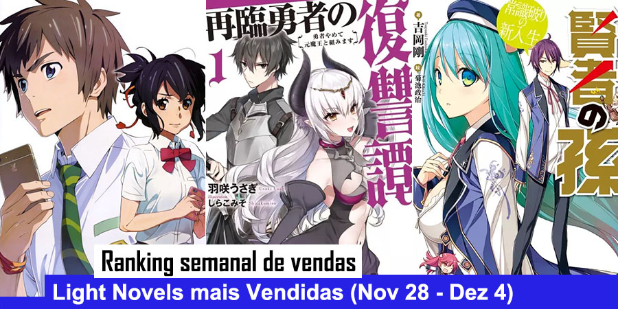 Ranking de Vendas Semanal de Light Novels (Novembro 18 - 24