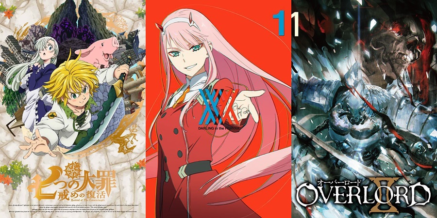 Saem as vendas de BD de Darling in the FranXX, Overlord 2 e Nanatsu 2 -  IntoxiAnime