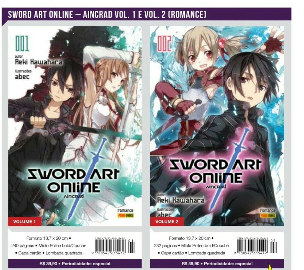 Novel de Sword Art Online sai em dezembro no BR a um preço assustador -  IntoxiAnime