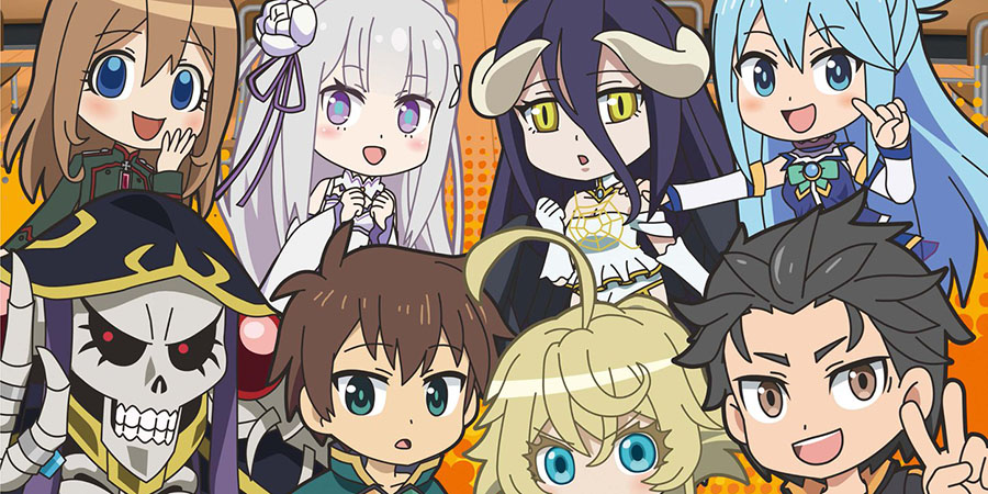 Sora Produções - Isekai Quartet um anime que juntou Overlord, Kono  Subarashii Sekai ni Shukufuku wo! (Konosuba), Re:Zero kara Hajimeru Isekai  Seikatsu (ou apenas Re:zero) e Youjo Senki, fazendo assim um Spin-Off