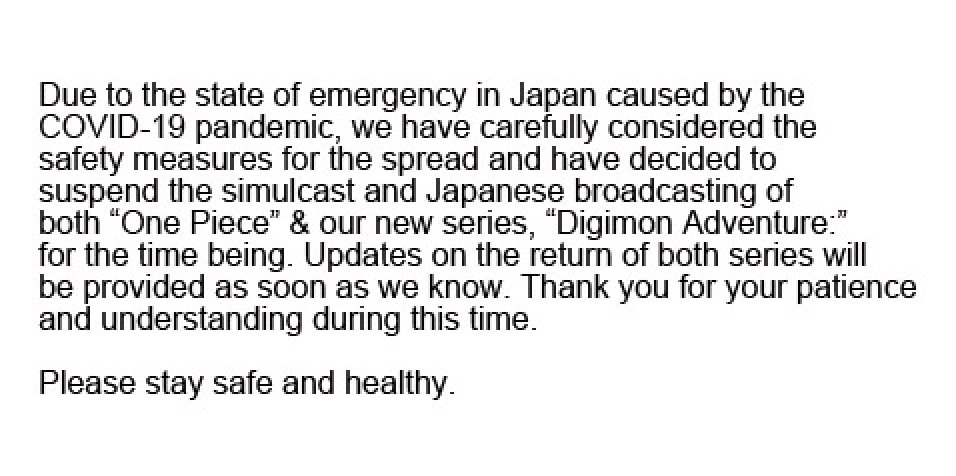 One Piece e novo Digimon são os novos adiamentos da temporada - IntoxiAnime